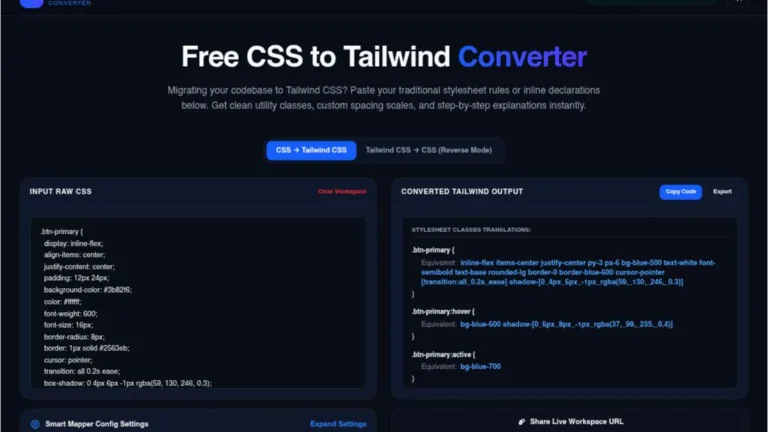CSS to Tailwind Converter Preview