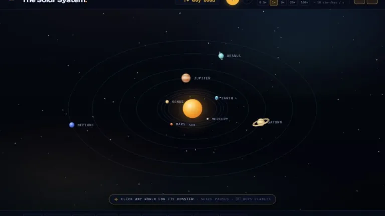 Interactive Solar System Preview