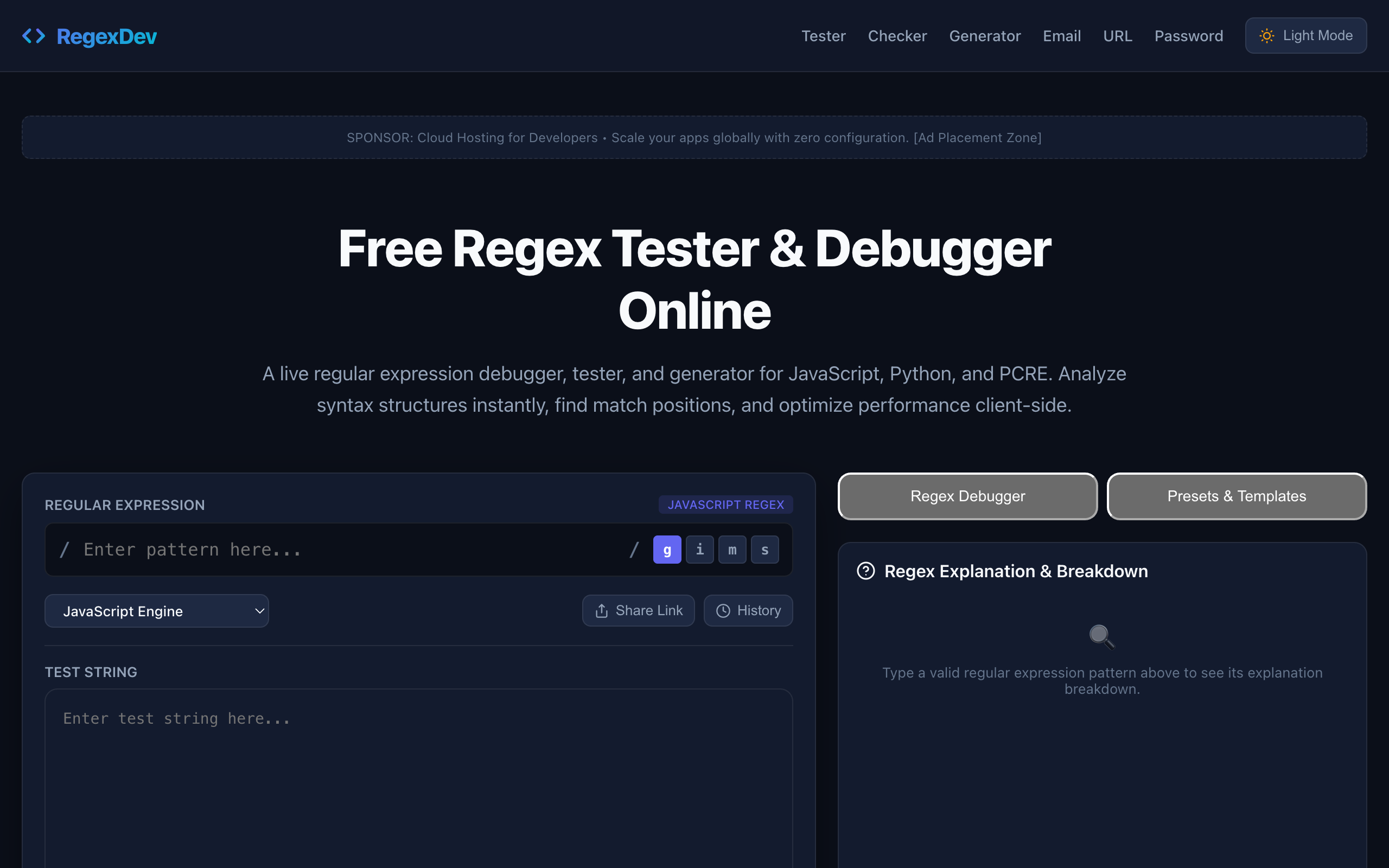 RegexDev Preview