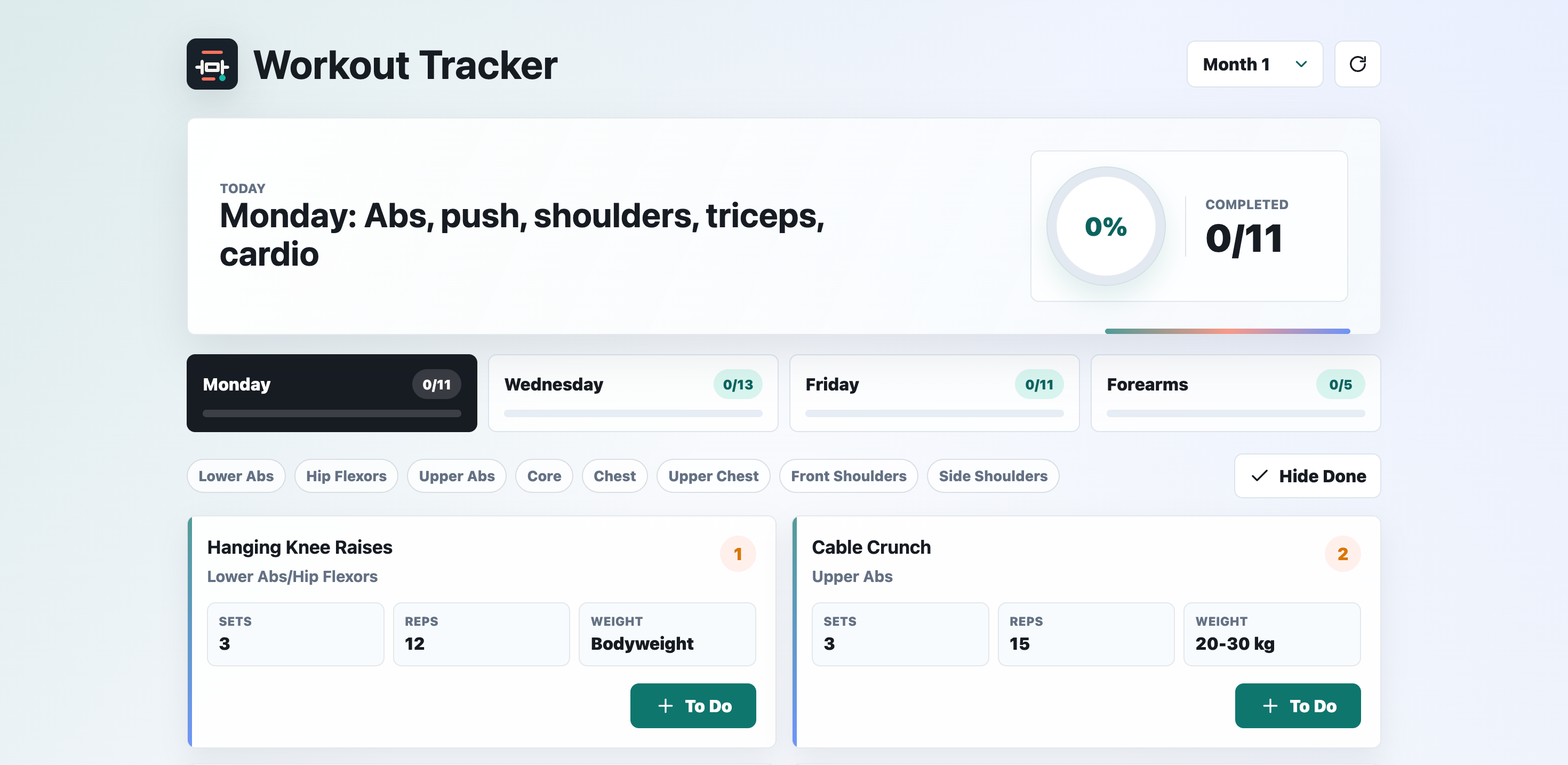 Workout Tracker Preview