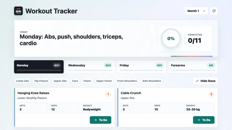 Workout Tracker Preview